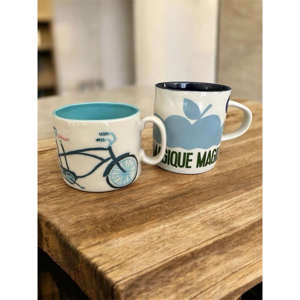Anthropologie Mug Set Better Together Tandem Bicycle + Hotel Magique Coffee Cups